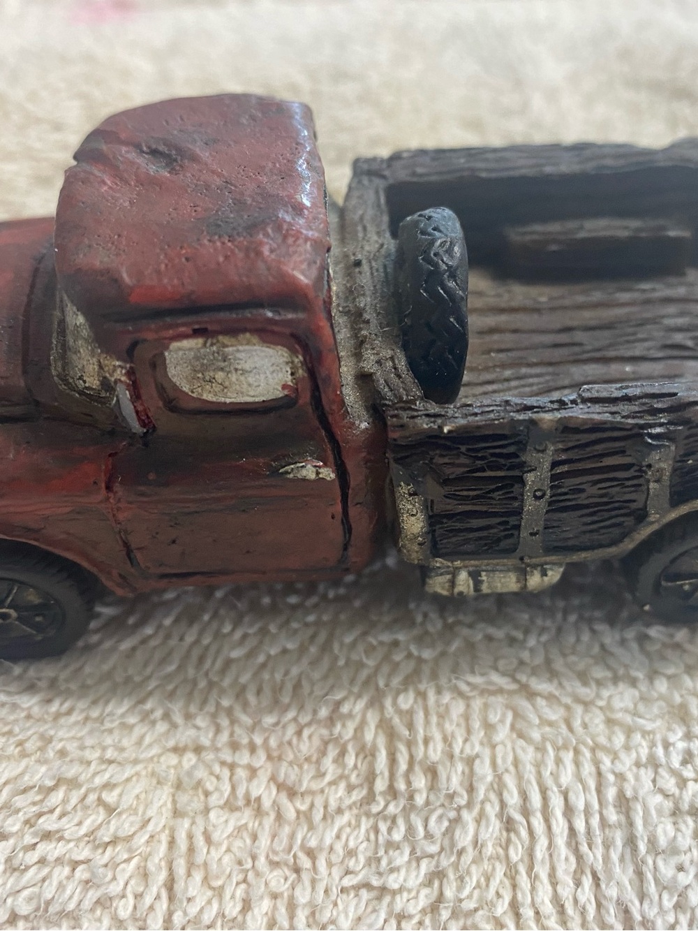 Red Vintage Resin Pickup Truck - Rustic Farmbed